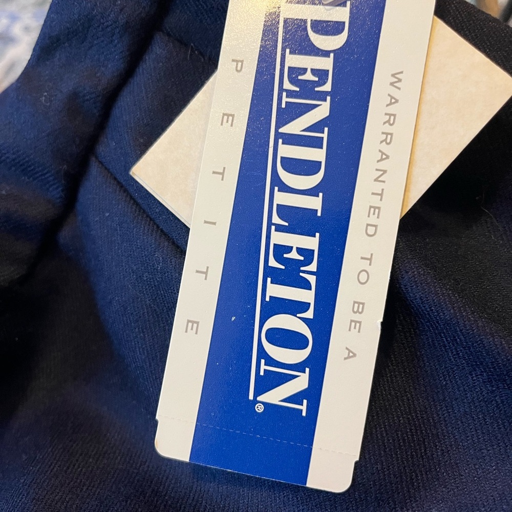 Vintage NWT Pendleton virgin wool navy blue pencil skirt women’s size 6 petite - Picture 5 of 8